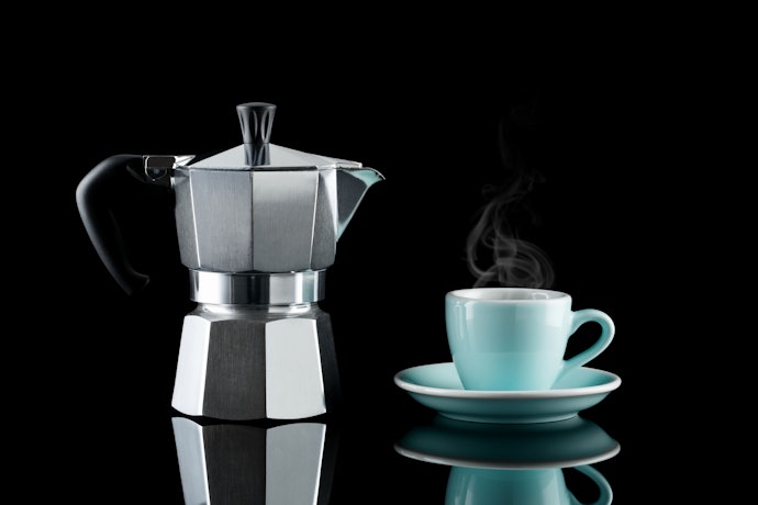 Moka Pot: Pressurized Boiling Water is Passed Through Ground Coffee
