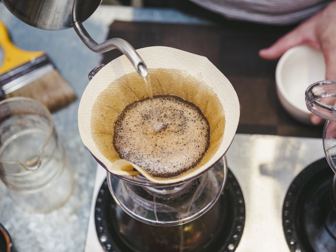 Drip Method : Coffee Made by Pouring Hot Water Over Coffee Powder Placed in a Filter