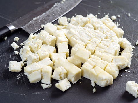 Dice Paneer and Slice Bread With Paring and Serrated Knife