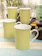SONAKI Green 4 Pcs Printed Bone China Mug Set 1
