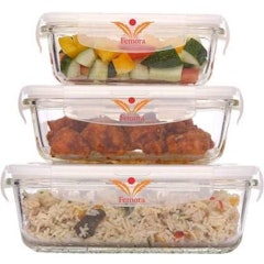 Borosilicate Rectangular Glass Food Storage Container With Air Vent Lid