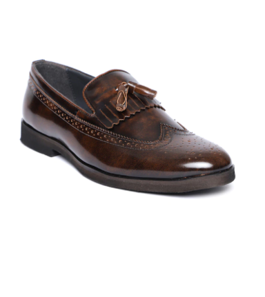 Men Brown Semiformal Slip-On Brogues 1