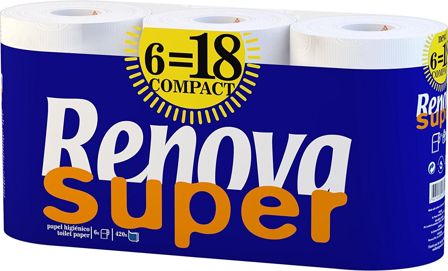 5. RENOVA Super Compact Toilet Paper 1