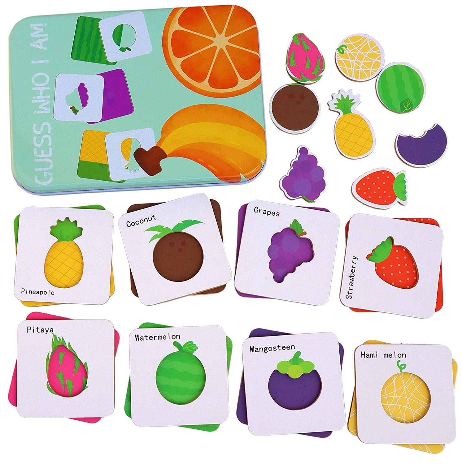 24 Pcs Wooden Fruit Puzzles 1