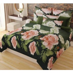 Elegant Floral Print Double Bed Sheet