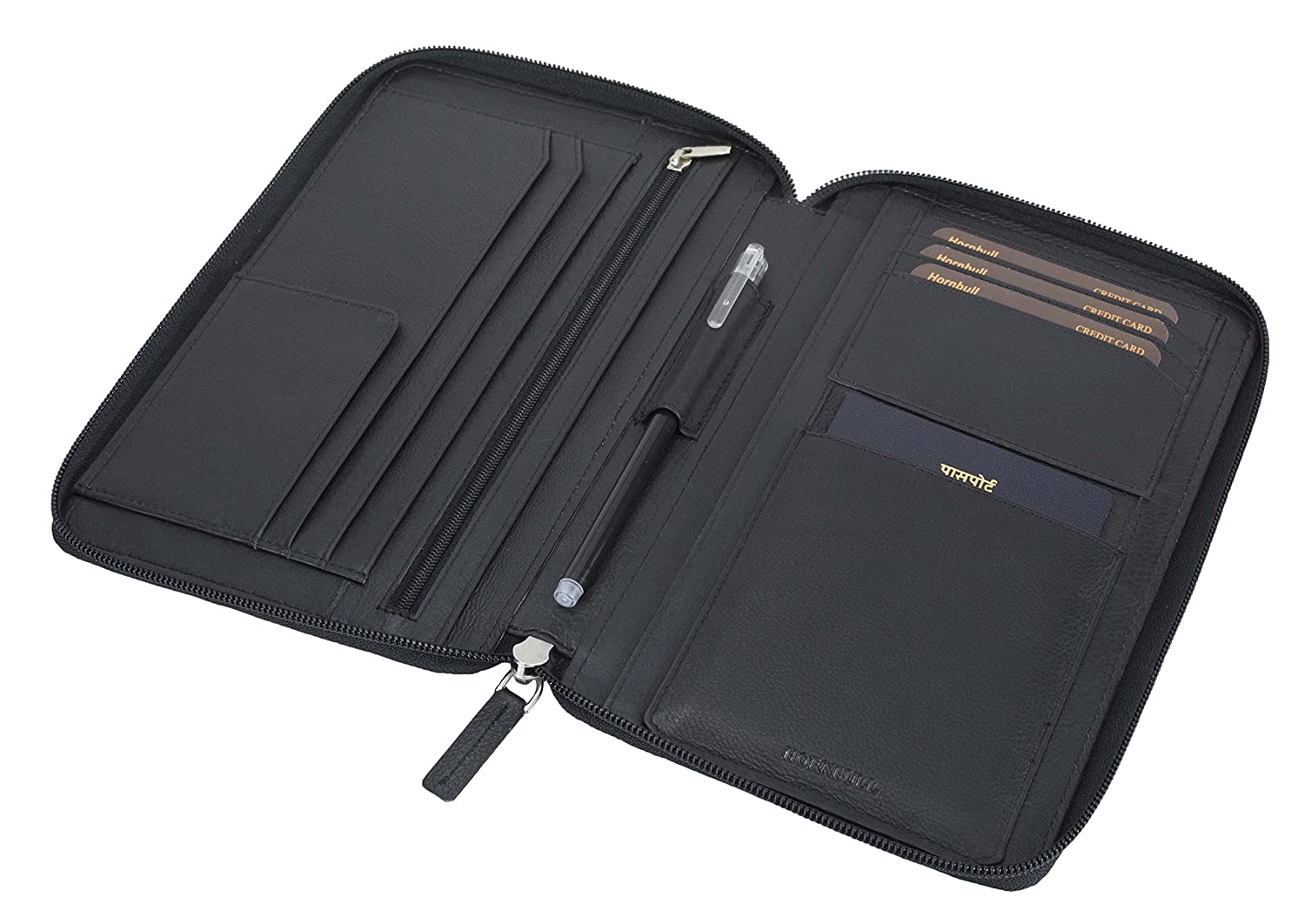 Black Leather Travel Document Holder 1