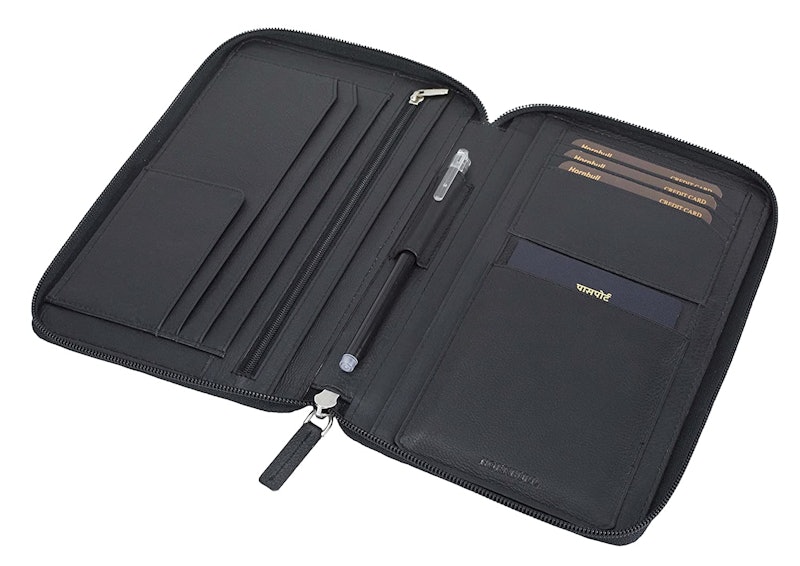 Black Leather Travel Document Holder 1