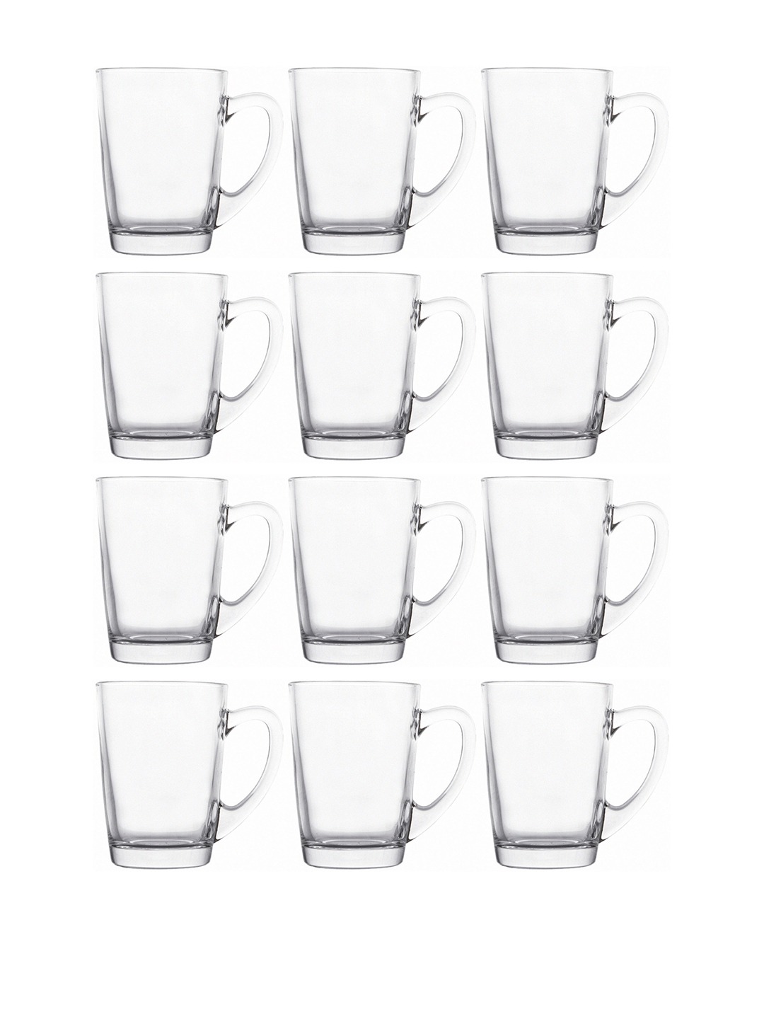 Set Of 12 Transparent Solid Fresco Glass Mugs 1