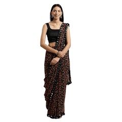 Womanista Women's Georgette Saree with Blouse Piece