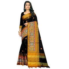 Women's Cotton Silk Saree With Unstitched Blouse Piece