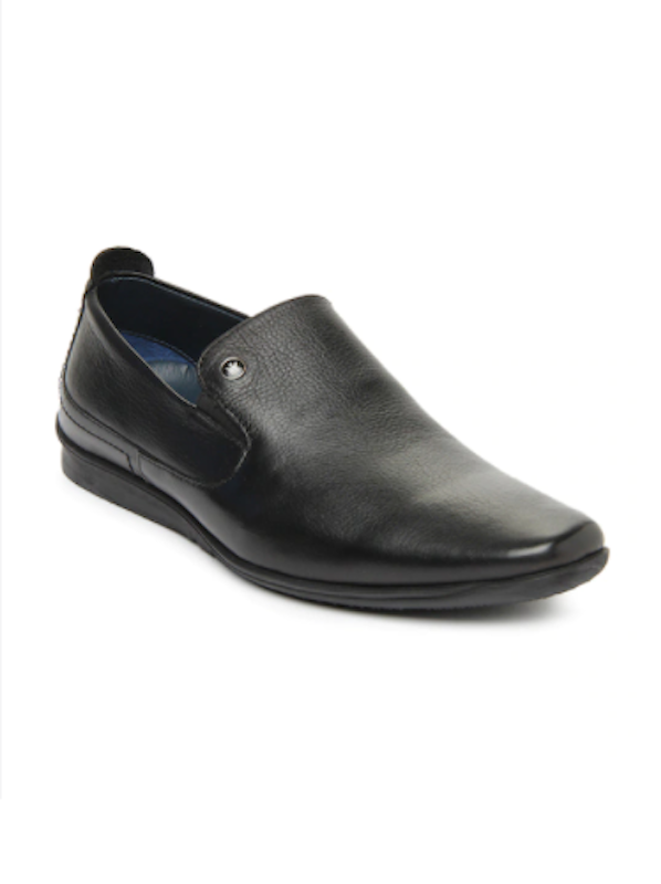 Men Black Leather Semiformal Shoes 1