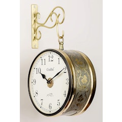 Metal Analog Double Sided Vintage Station Wall Clock
