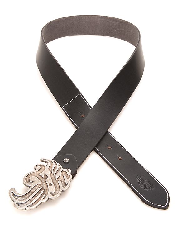 Monogram Buckle Leather Belt 1