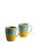 ExclusiveLane Set of 2 Yellow & Blue River Rims Glazed Ceramic Mugs 1