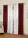 ROSARA HOME Maroon & White Set of 4 Door Curtains 1