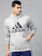 Adidas Men Grey Melange & Black Fleece Hoodie 1
