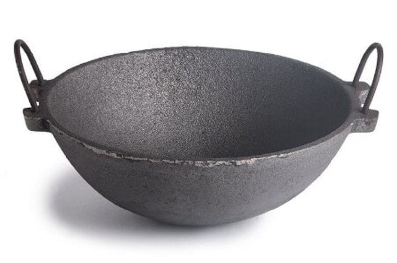 Traditional Large Cast Iron Kadhai 1