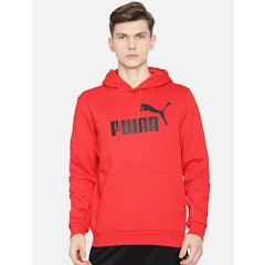 Men Red Printed Regular Fit Hoodie