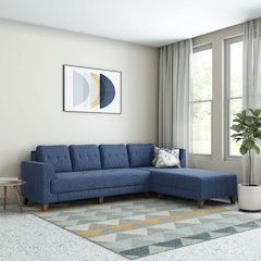 Allen 6 Seater Left-Side L Shape Fabric Sofa Set