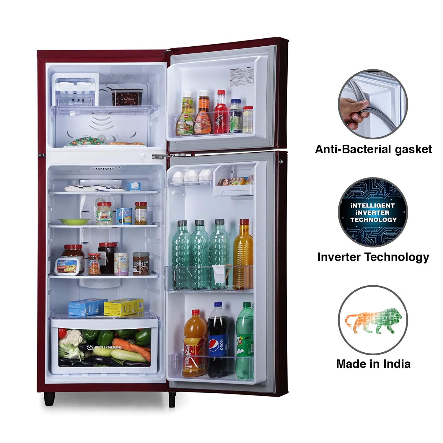 255 L 2 Star Inverter Frost-Free Double Door Refrigerator  2