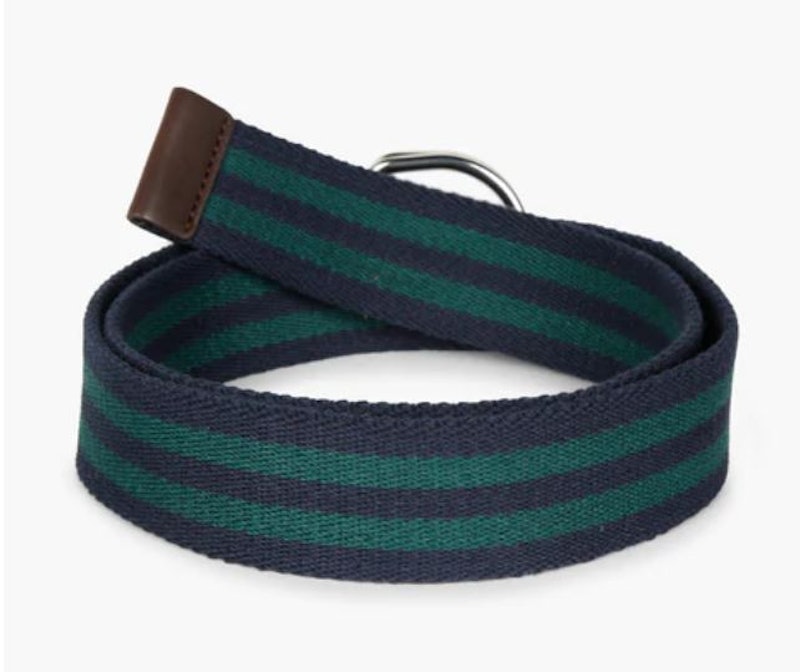 Striped Canvas Belt with Slide Buckle 1
