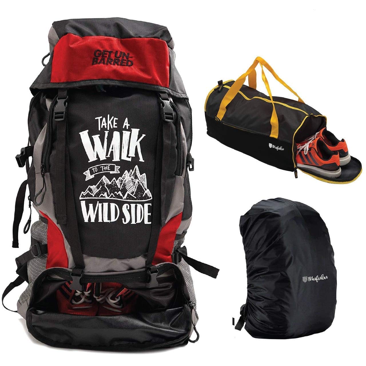 55 LTR Duffel Gym Bag Combo for Trekking & Hiking  1