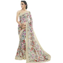 Women's Georgette Saree With Un-stitched Blouse