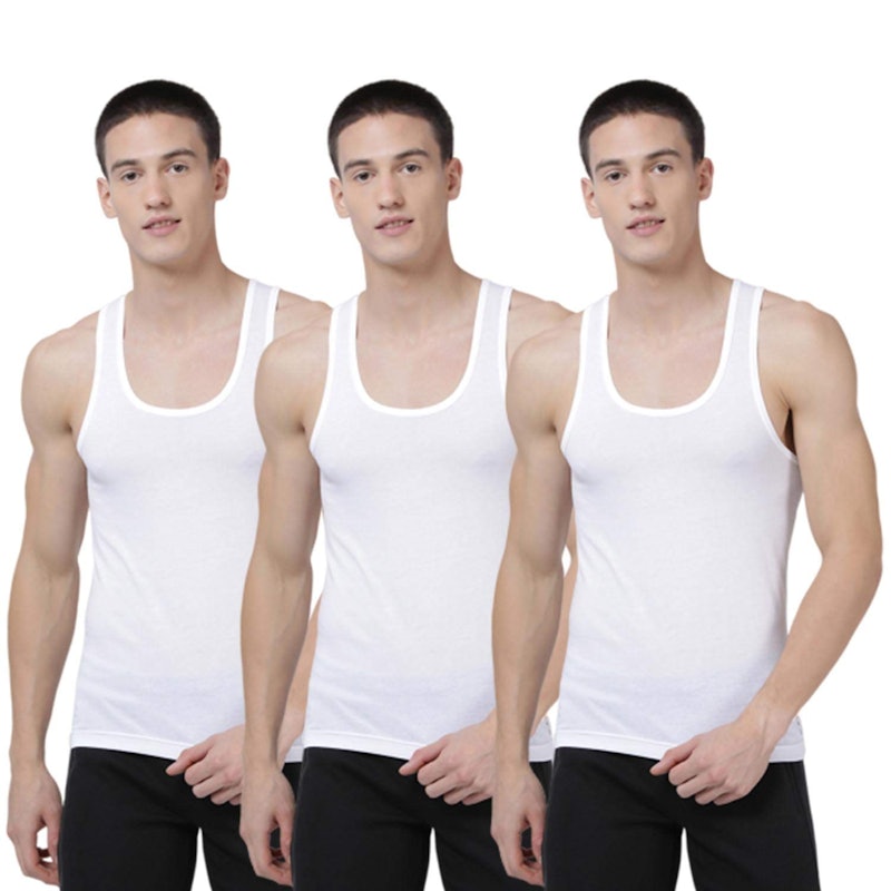 Classic Solid White Vest (Pack of 3) 1