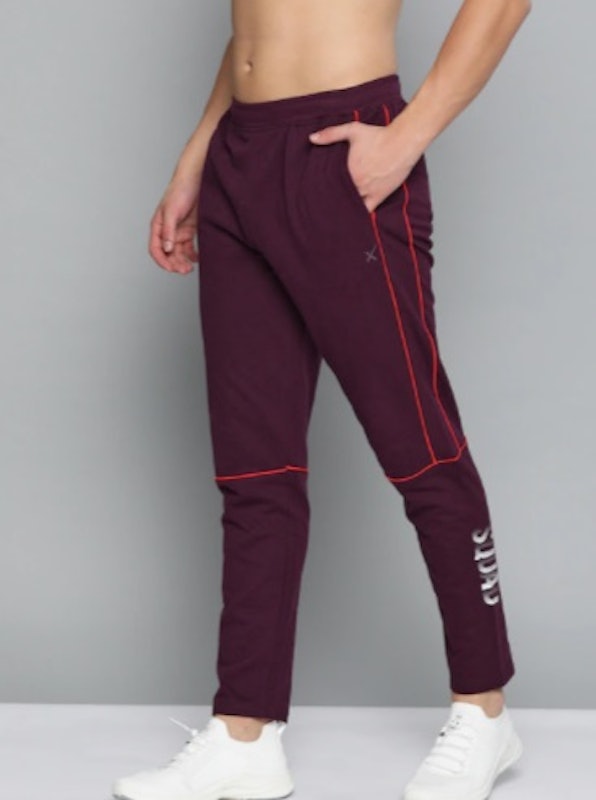 Men Fig Typographic Regular Fit Mid-Rise Bio-Wash Lifestyle Track Pants 1
