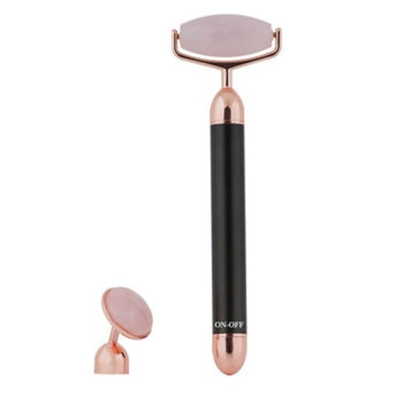 Vibrating and Sculpting Rose Quartz Roller 1