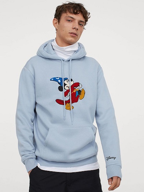 Men Blue Printed Hoodie 1