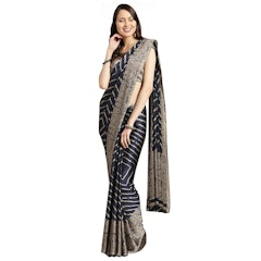 Womanista Women's Crepe with Blouse Piece 7510 Sarees