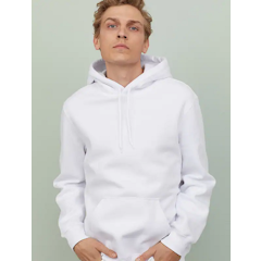 Men White Hoodie Relaxed Fit